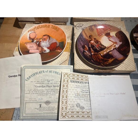 AWESOME LOT OF 18 VINTAGE NORMAN ROCKWELL PLATES KNOWLES — WITH BOXES + PAPERS! - Picture 10 of 13